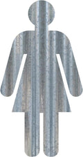 Bathroom People Corrugated Galvanized Metal Sign 24 in FEMALE