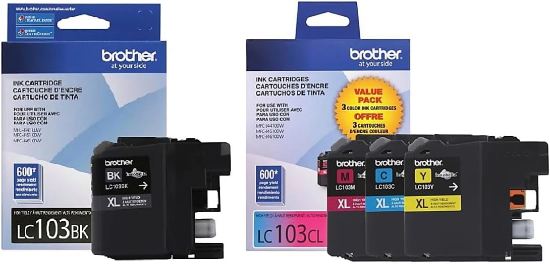Vibrant Printing: Brother LC103 Ink 4-Pack