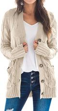 Goranbon Cable Knit Cardigan Long Sleeve Button Down (Style PJDH)
