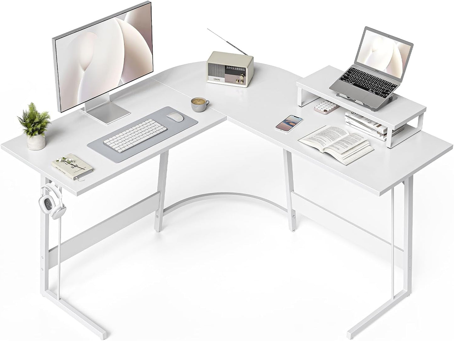 CubiCubi L Shaped Gaming Desk for Home Office and Study