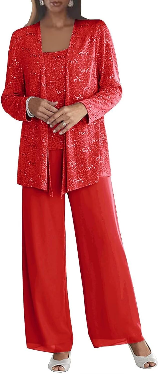 Chiffon Mother of The Bride Pant Suits for Elegant Weddings