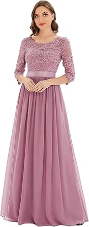 Elegant 3/4 Sleeve Empire Waist Maxi Bridesmaid Dresses Review