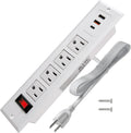 Mountable Power Strip USB C Recessed Desk Power Station - Space Saving