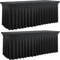 Outpain Black Spandex Table Clothes for 5 Foot Rectangle Tables