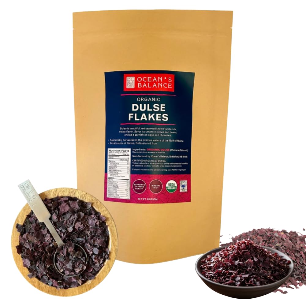 Organic Dulse Flakes for Keto, Paleo, Vegan Diets - 1lb Bag