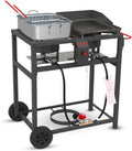 Outdoor Propane Deep Fryer and Griddle Combo - Powerful 2-in-1 Cooker
