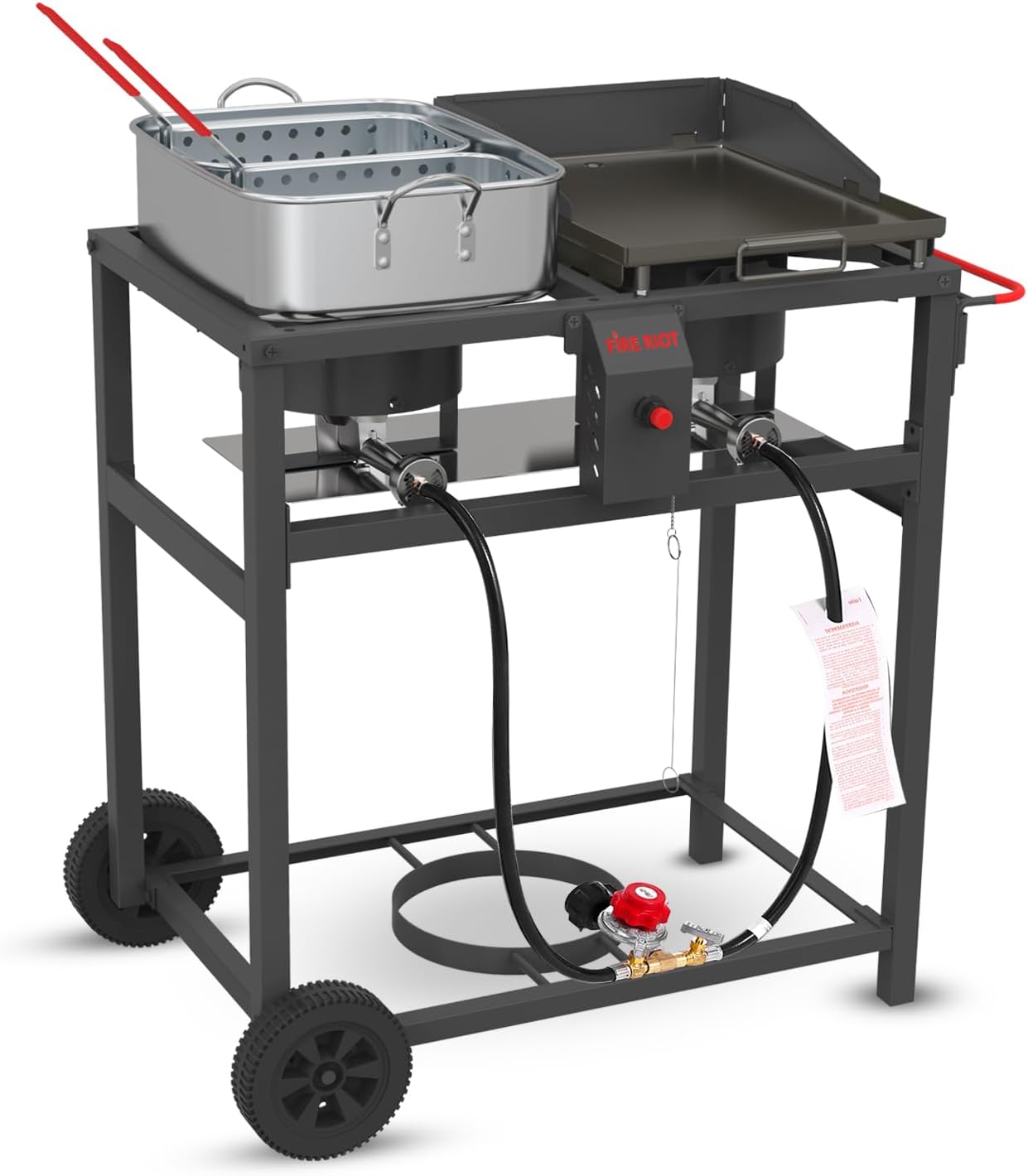 Outdoor Propane Deep Fryer and Griddle Combo for BBQ Lovers