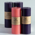 Advent Pillar Candles 3in x 8in Set of 4 - Long Lasting Dripless