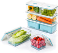 Lille Home Stackable Produce Saver Set of Six - Keeps Fruit Fresher