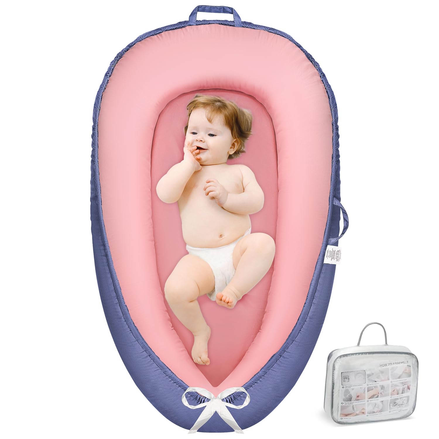 Breathable Baby Lounger Pillow - Soft & Portable Co Sleeper