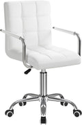 Modern Ribbed PU Leather Office Chair - Retro Comfort & 360 Swivel