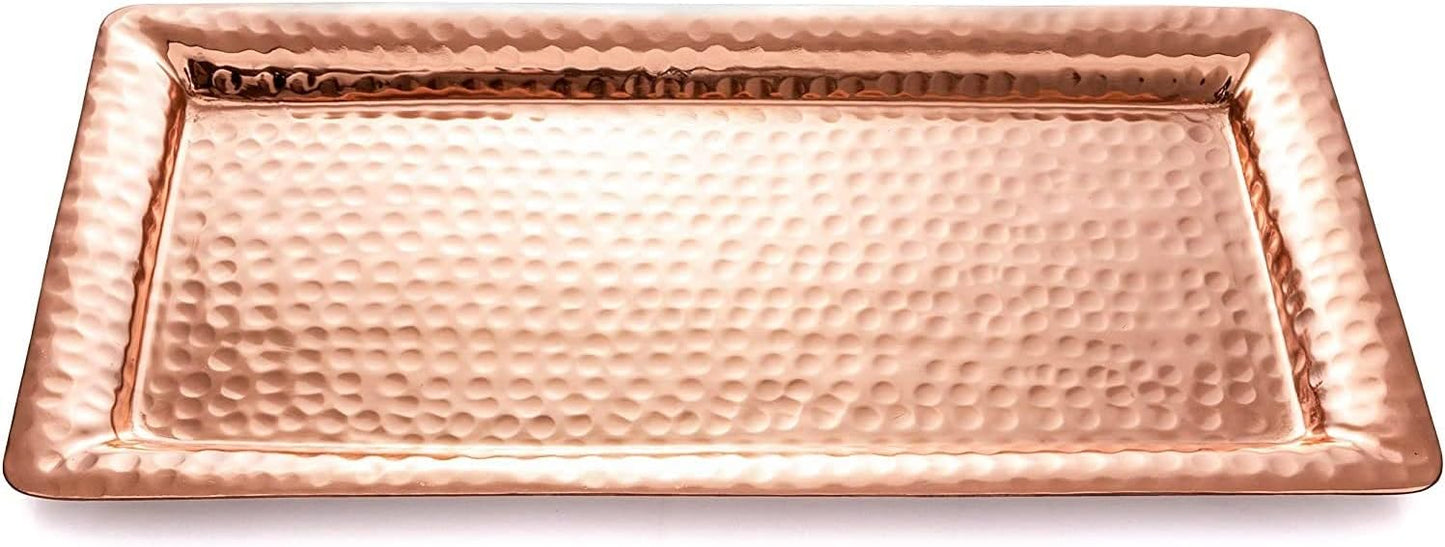 Hand Hammered Aluminum Serving Tray for Elegant Gatherings