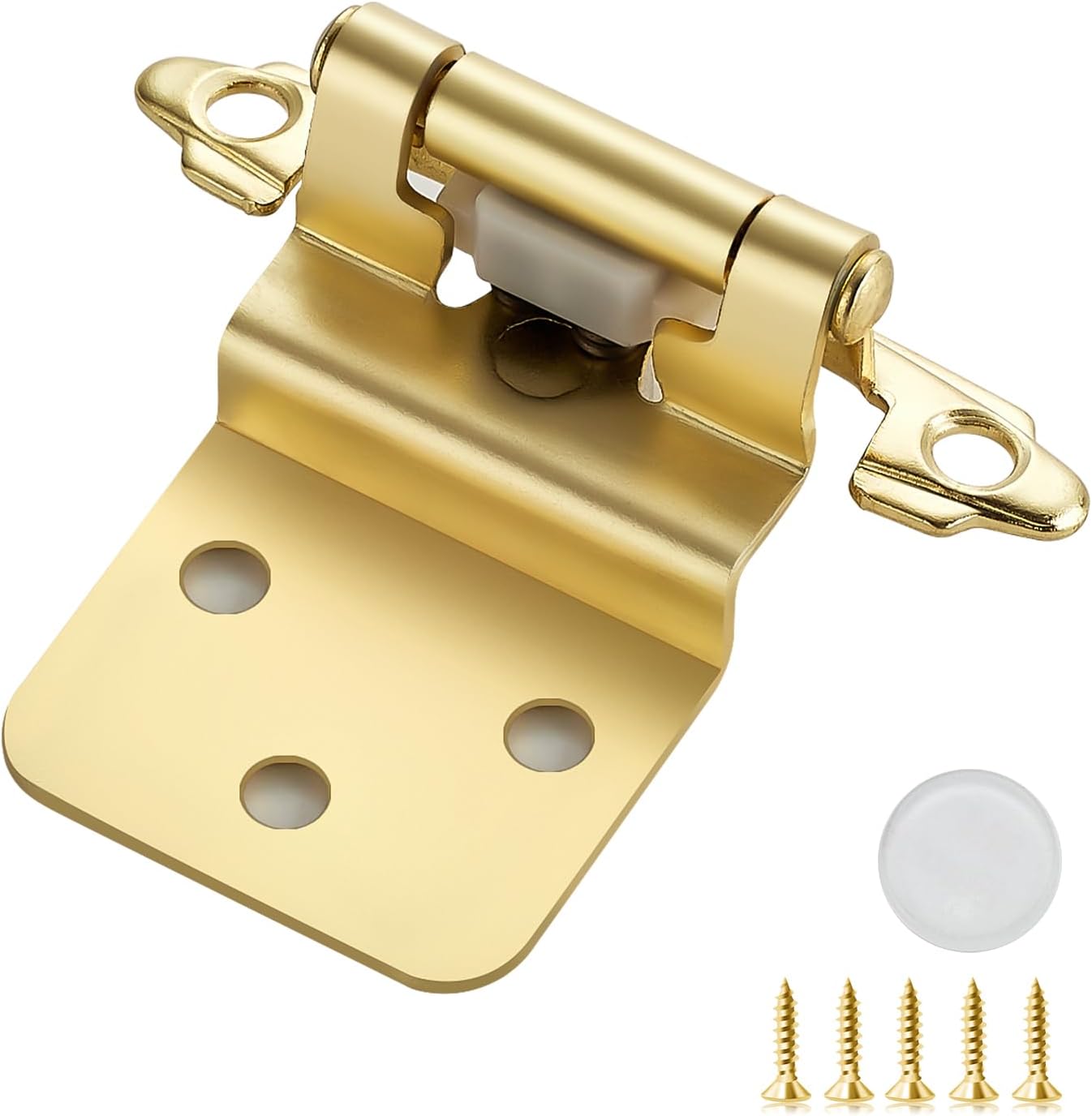 3/8 Inch Insert Kitchen Cabinet Hinges - 50 Pack Satin Brass