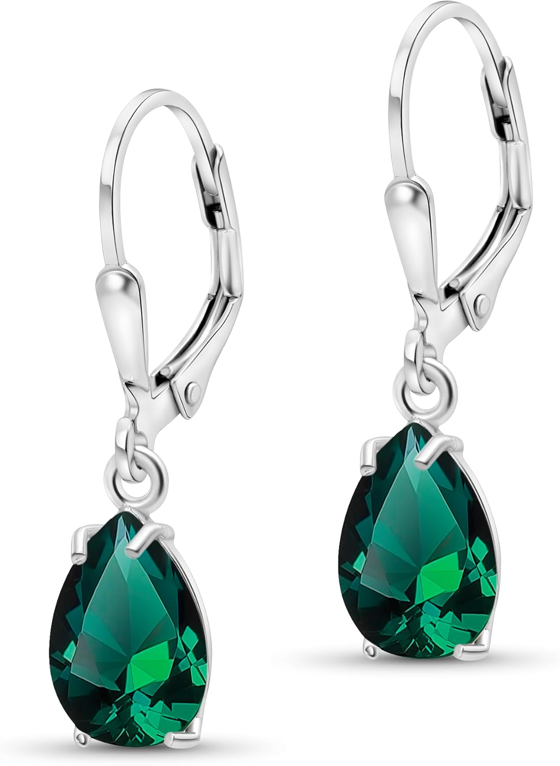 925 Sterling Silver Gemstone Earrings for Women - May Birthstone
