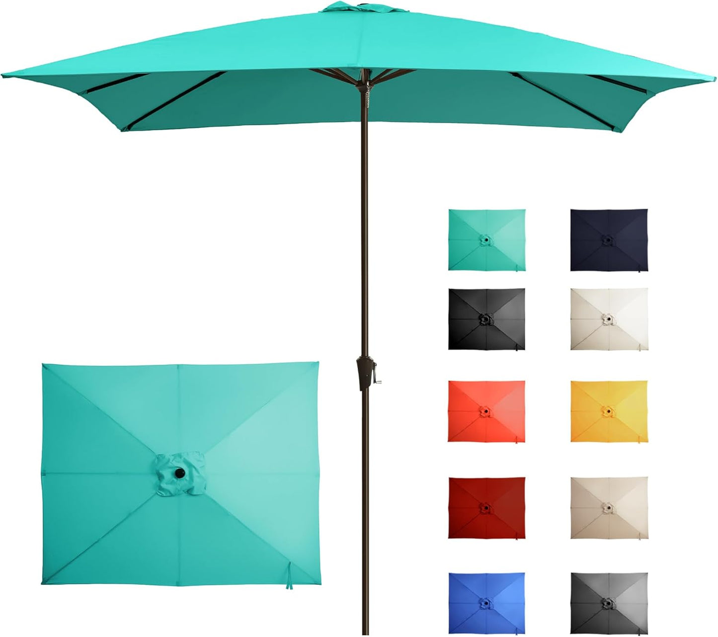 8x10FT Large Rectangular Patio Umbrella for Outdoor Shade