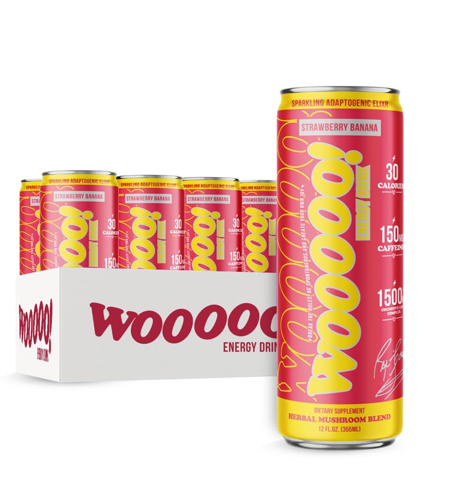 Wooooo! Energy Sparkling Mushroom Drink for Focus & Energy