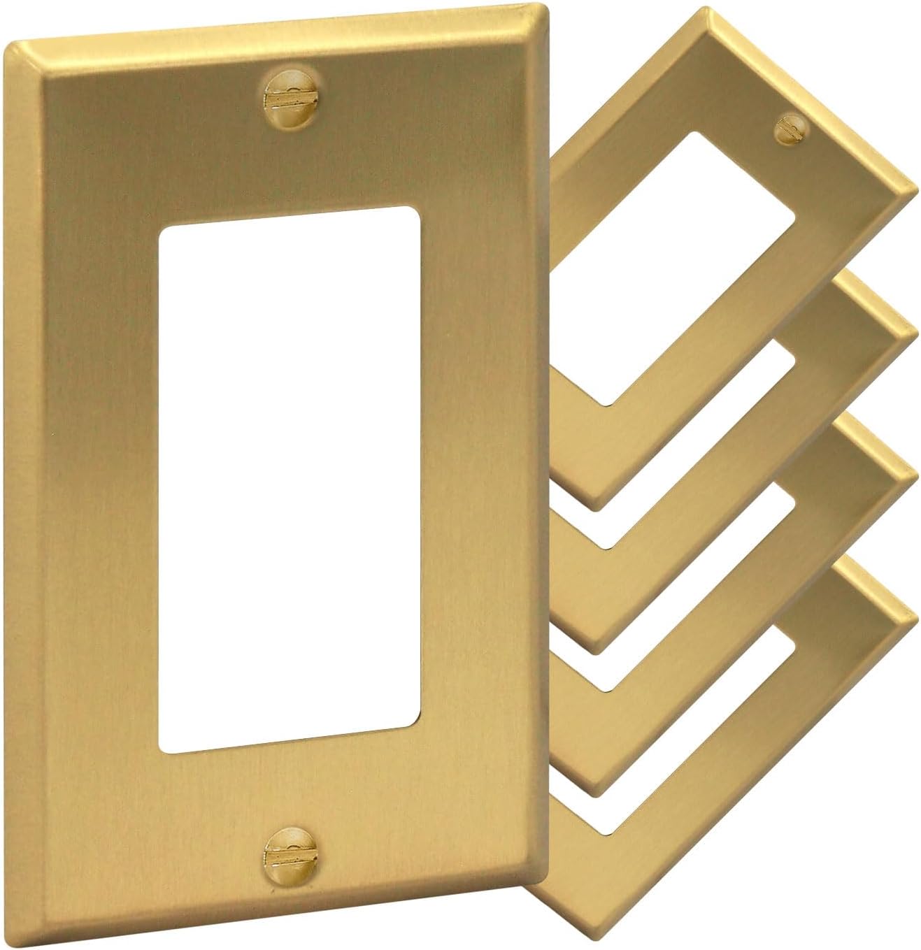 Brass Metal Rocker Decora Wall Plate 5-Pack for Elegant Decor