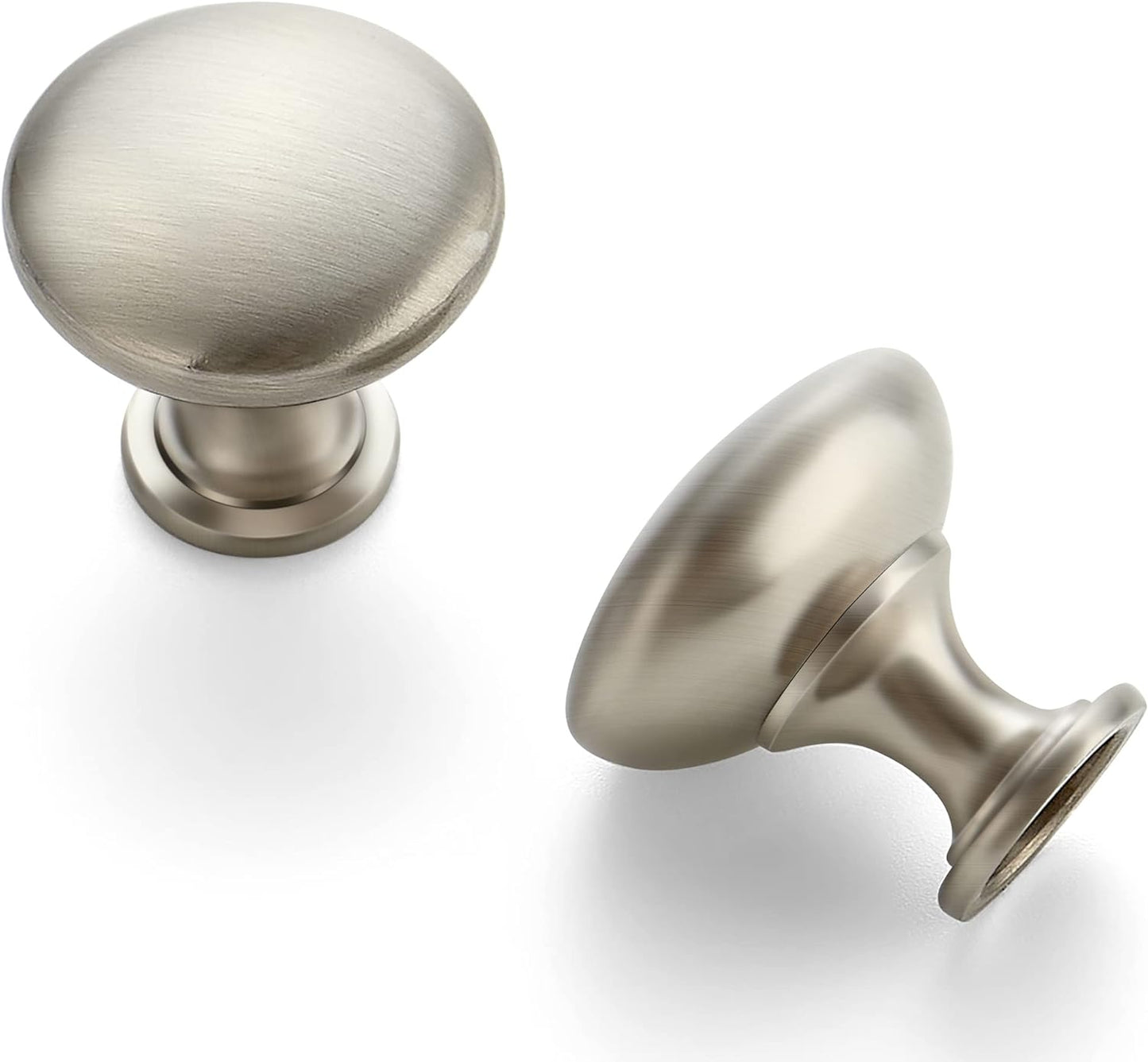 Brushed Nickel Round Cabinet Knobs for Kitchen and Bathroom Use