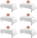 White Rectangle Tablecloth 60x126 in 6 Pack - Wrinkle Resistant