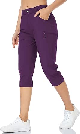 Hiking Pants for Women Lightweight Outdoor Cargo Capri Quick Dry