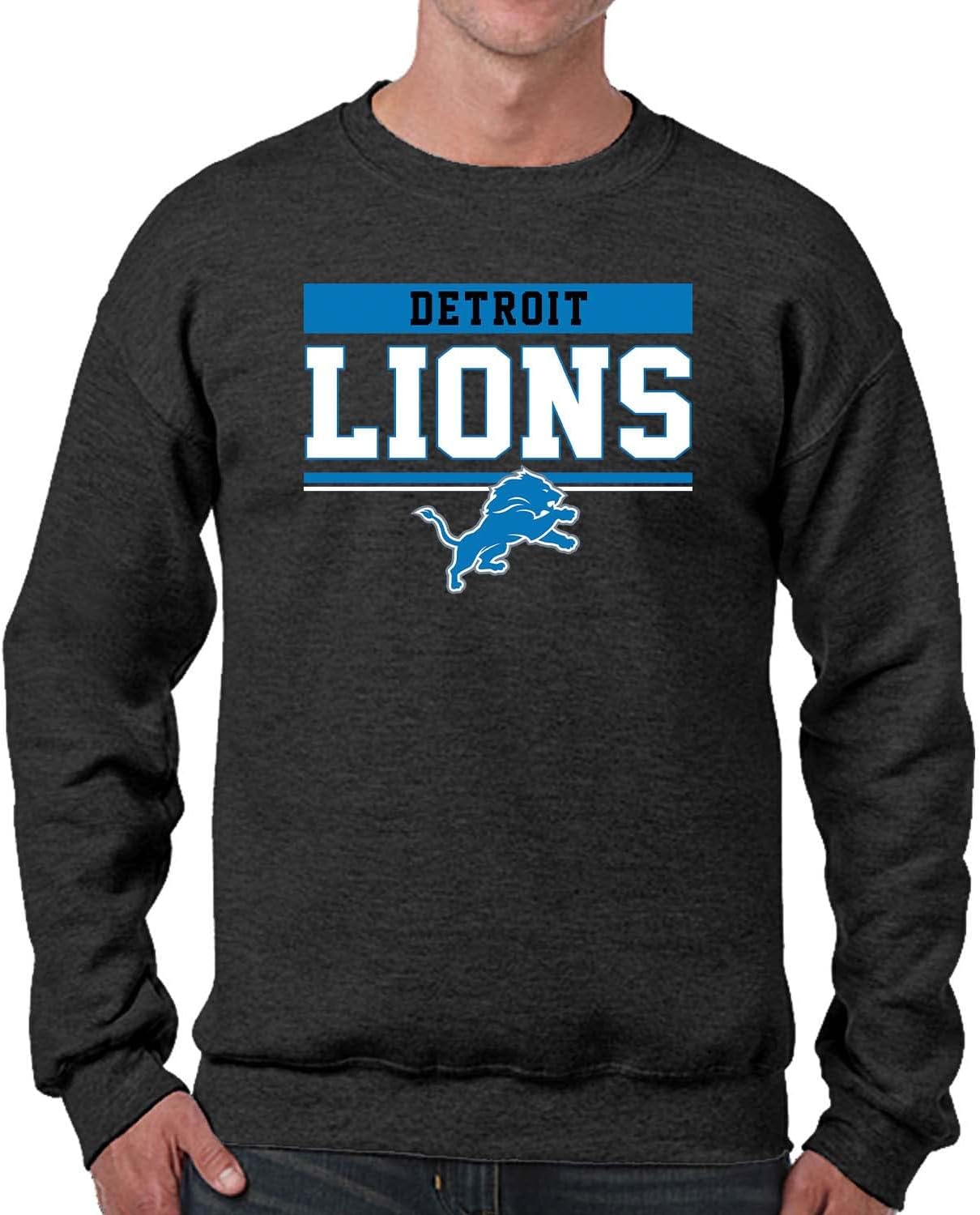 Detroit Lions Charcoal Crewneck Sweatshirt for Gameday Style