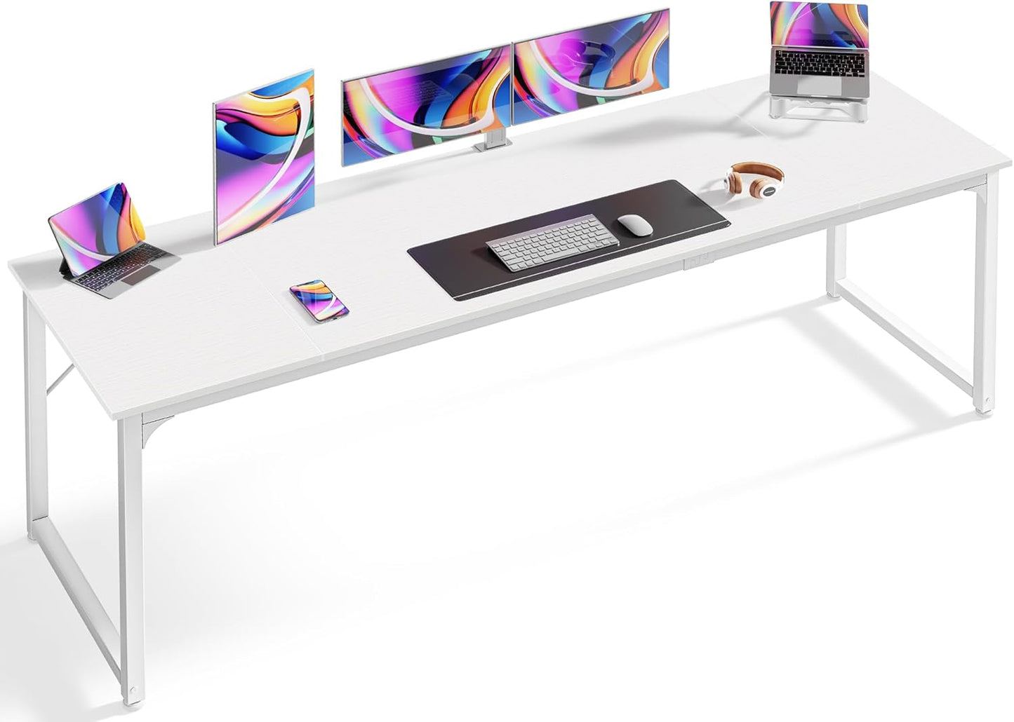 Huuger Computer Desk - 80 Inch Large Office and Gaming Desk