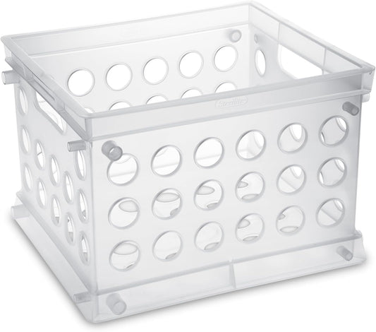 Sterilite Mini Crate Stackable Storage Bin for Home Office Use