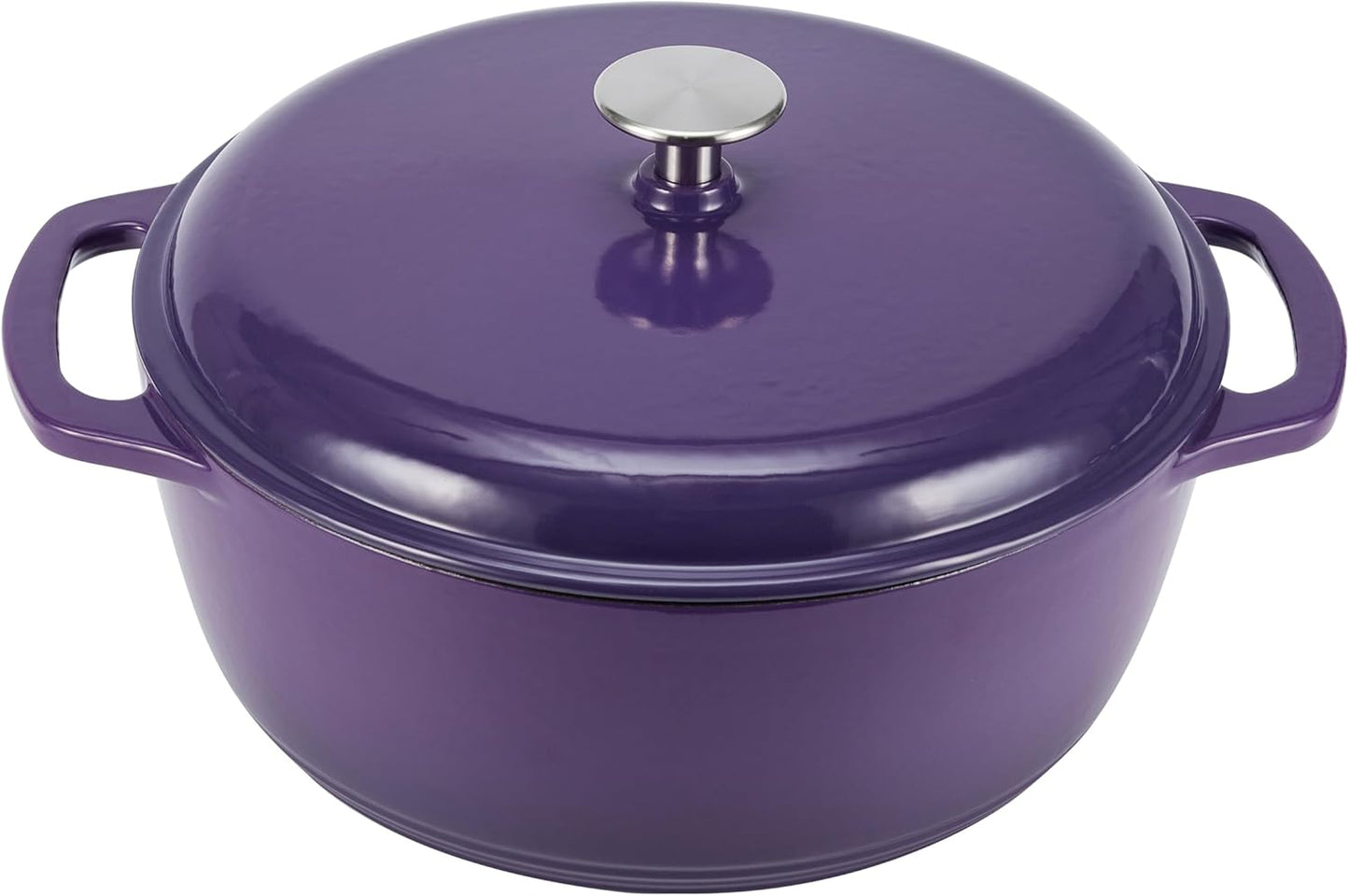Enameled Cast Iron Dutch Oven Pot with Lid, 6-Quart, Purple