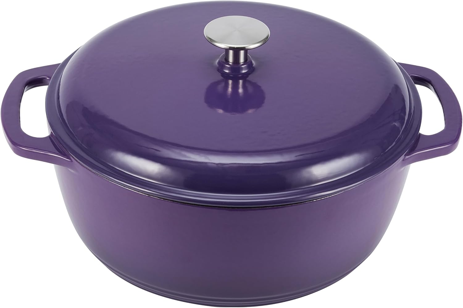 Enameled Cast Iron Dutch Oven Pot with Lid, 6-Quart, Purple