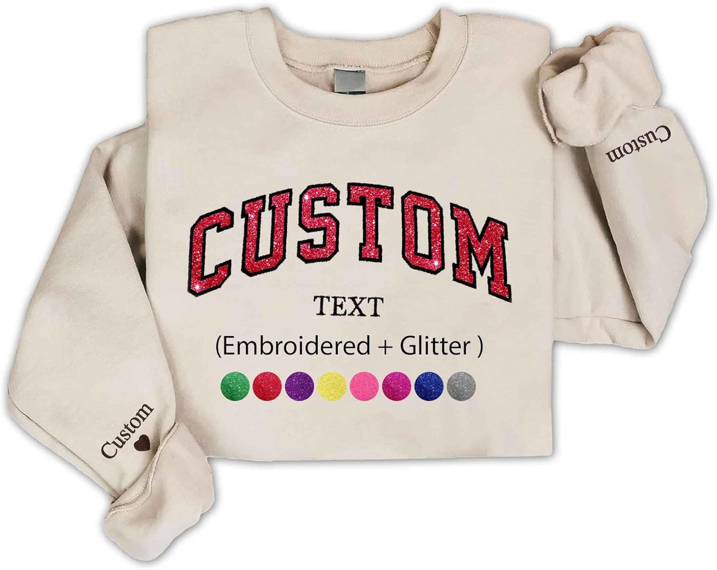 Glitter Custom Sweatshirt - Personalized Sparkle Style for Her