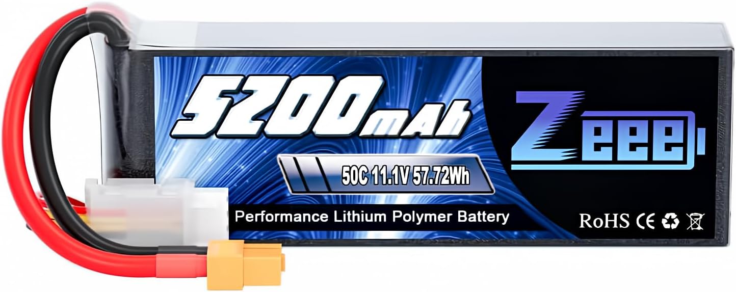 Zeee 3S Lipo Battery 5200mAh 50C for RC Airplanes and Cars