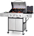 Sophia & William 4-Burner Propane Gas BBQ Grill with Side Burner