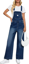 Cicy Bell Women's Denim Bib Overalls Casual Wide Leg Jumpsuit