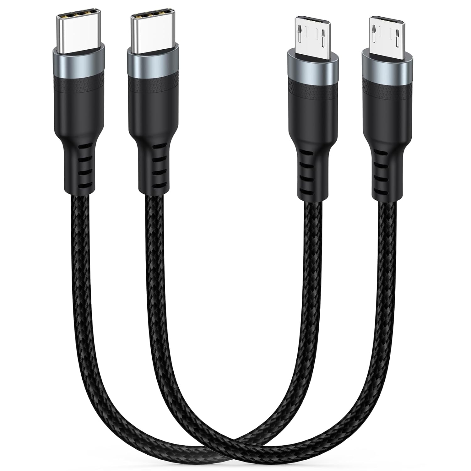 CLAVOOP 1ft USB-C 2Pack: Fast Charging & Data Transfer