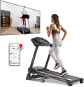 Sunny Health & Fitness Premium Smart Treadmill - Auto Incline & App
