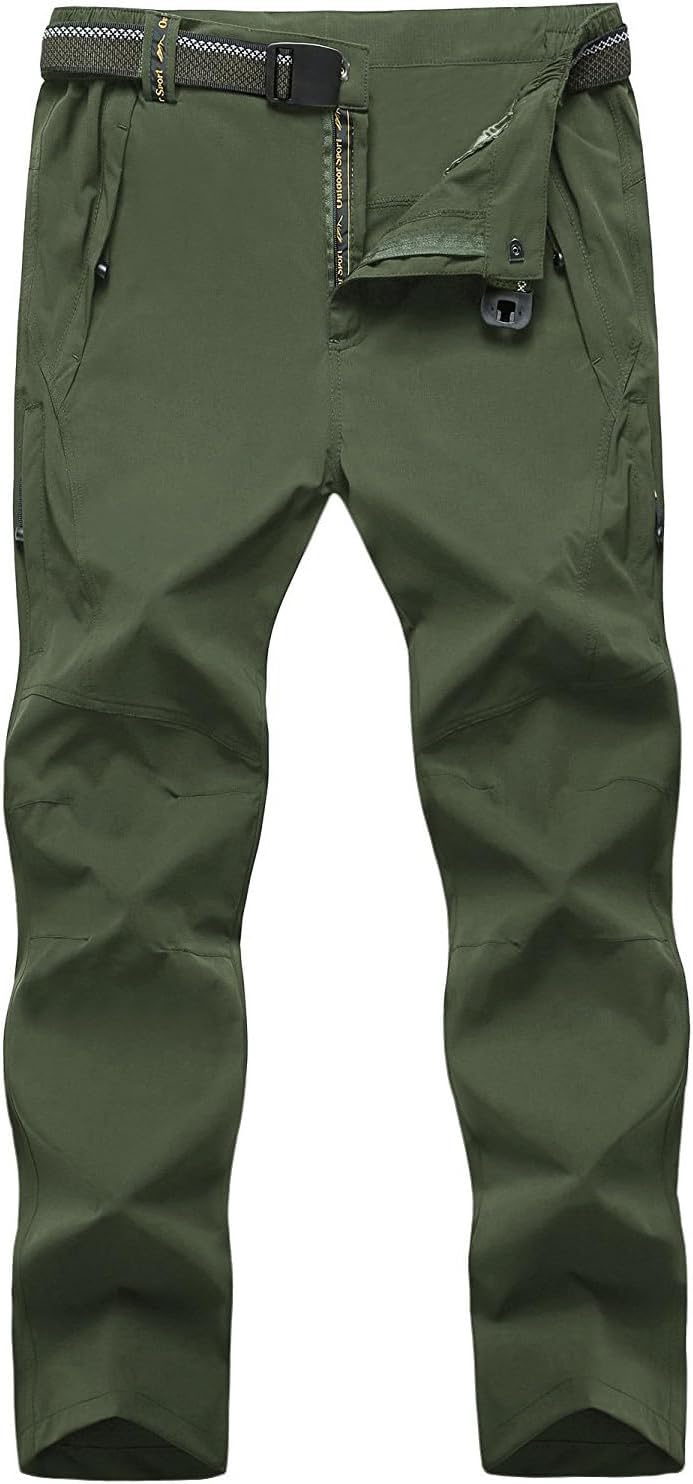 TBMPOY Men's Lightweight Hiking Pants with 5 Zip Pockets