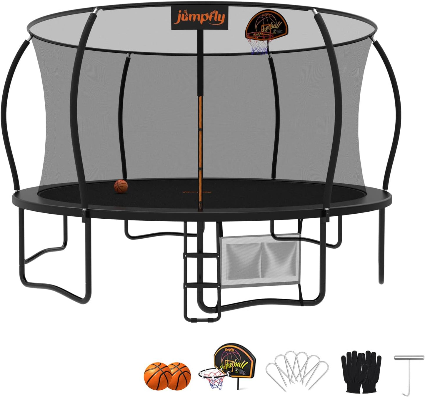 Outdoor Trampoline for Kids with Basketball Hoop - 14FT Fun