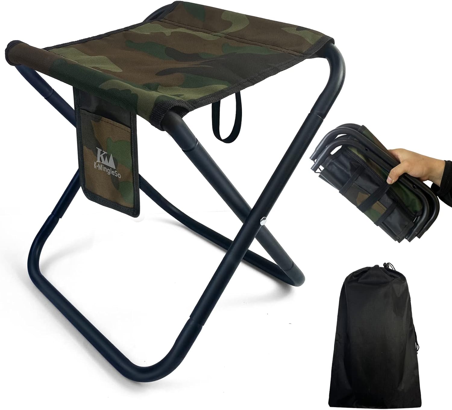 Ultra-Durable 13 Camping Stool, 450lb Capacity, Camo