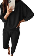 PRETTYGARDEN Women's Fall 2 Piece Ribbed Lounge Set - Cozy Stretch Fit
