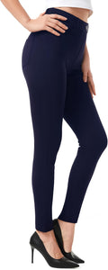 Women's Yoga Dress Pants Skinny Pull On Work Pants (Style 6XTJ)