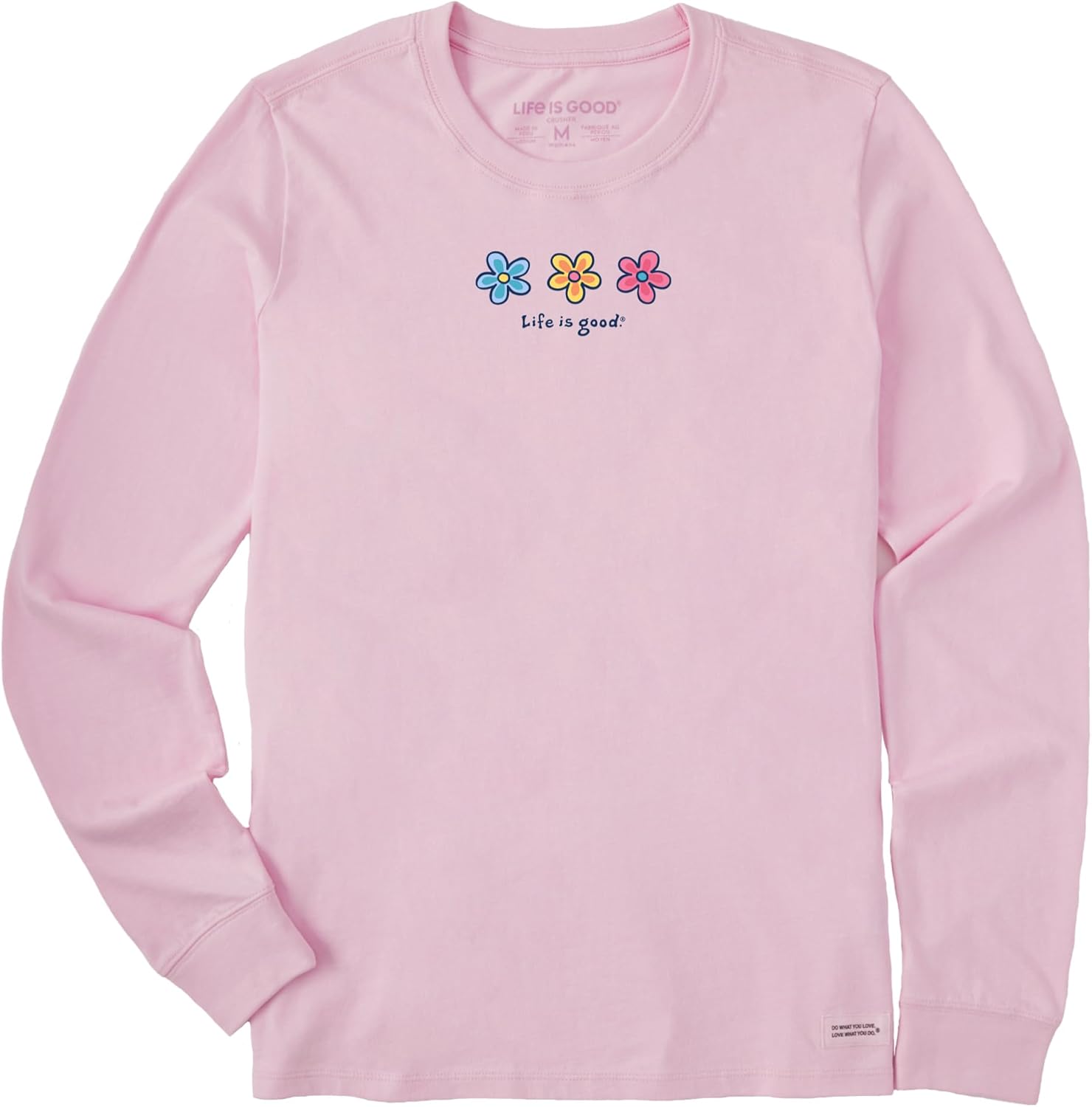 Life is Good Women's Long Sleeve Crusher Tee with Daisies