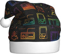 WURTON Black Gibbon Monkey Print Santa Hat Unisex - Festive Plush Hat