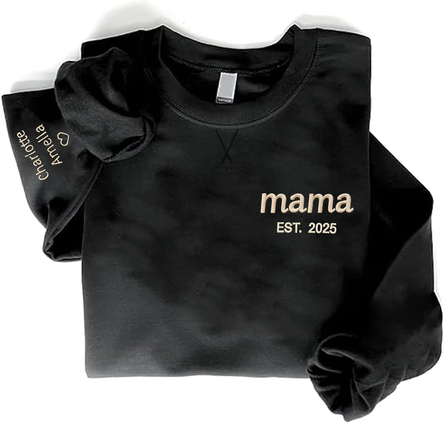 Mama Love Embroidered Sweatshirt - Custom Kids Names, Thoughtful Mom Gift