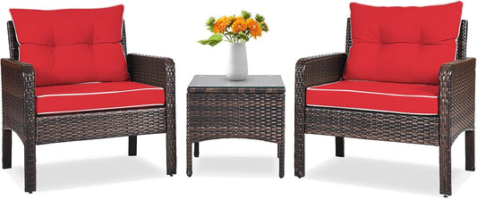 Tangkula 3 Piece Outdoor Patio Furniture Set for Comfort & Style