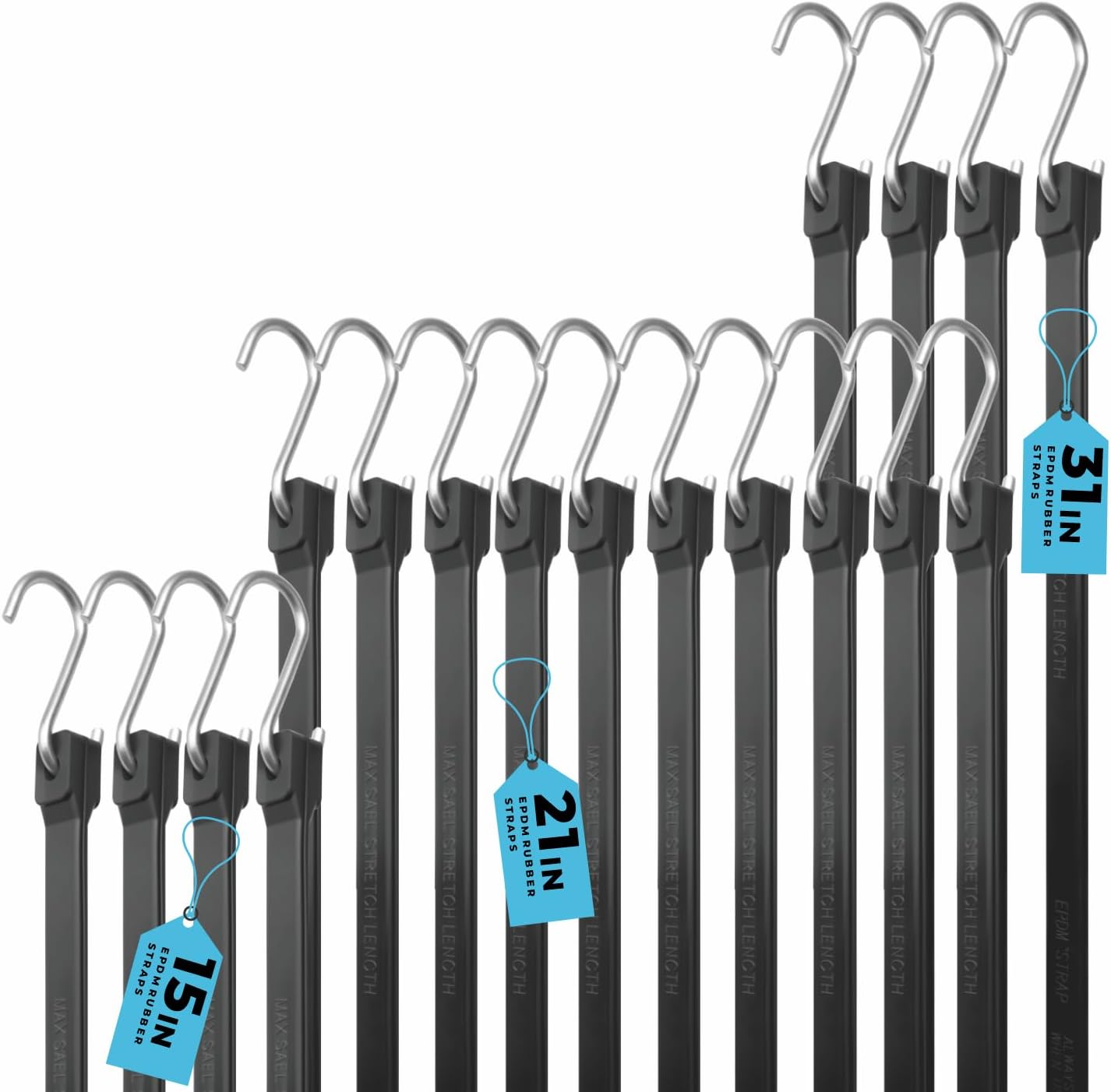 XSTRAP STANDARD Heavy Duty Natural Rubber Tarp Bungee Straps