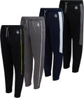 Boys Performance Tricot Joggers 4 Pack - Soft Stretch Sweatpants