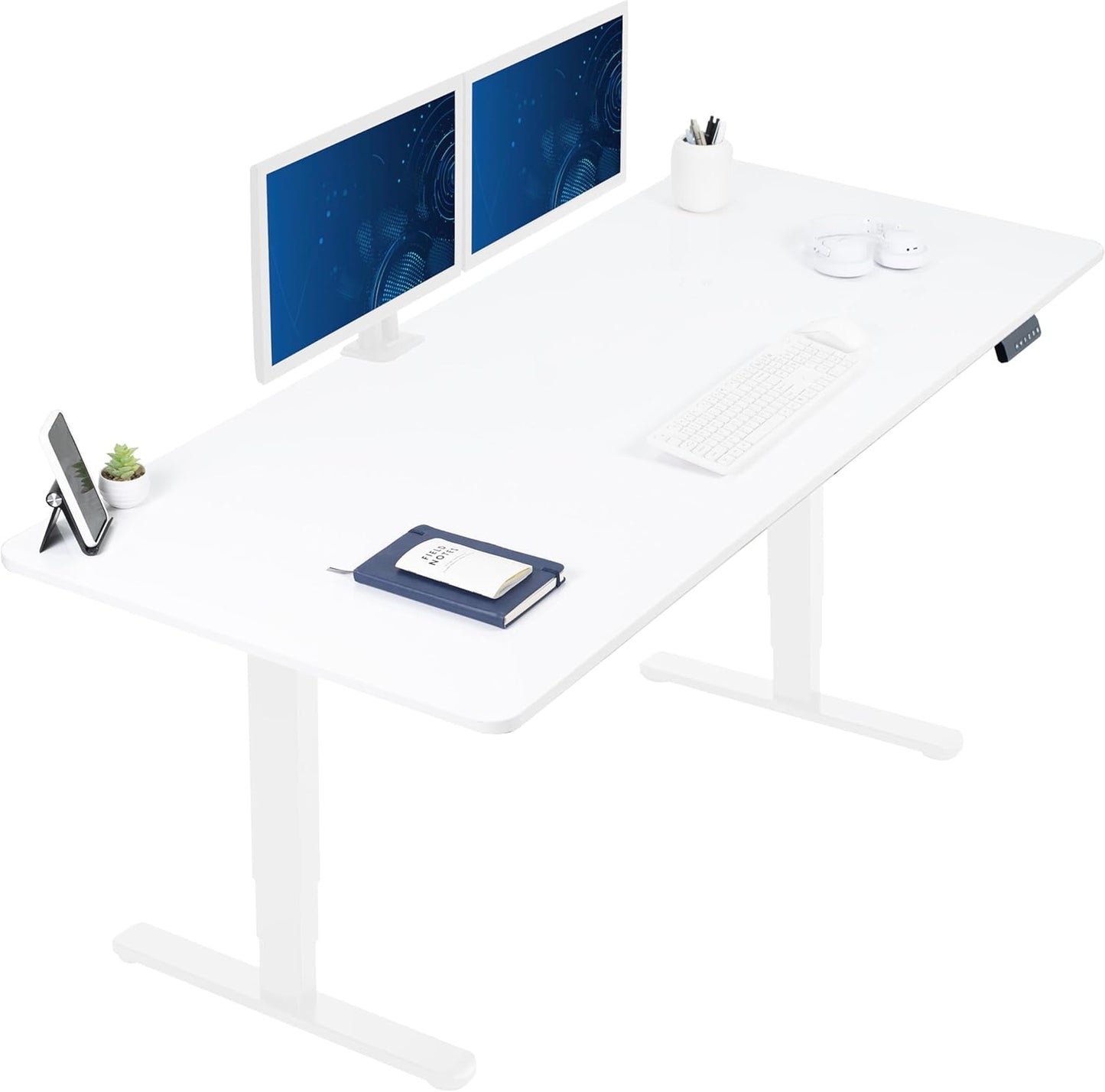VIVO Electric Dry Erase Sit Stand Desk with Memory Height Adjustment