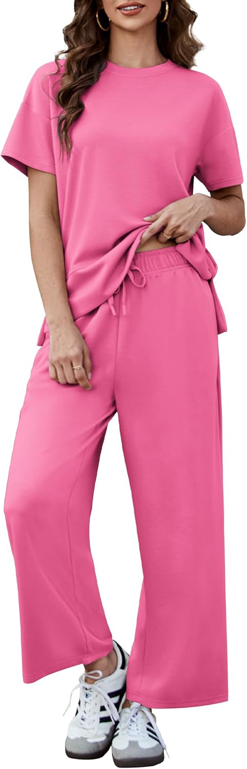 PINSPARK 2 Piece Sets for Women Soft Lounge Set with Pants