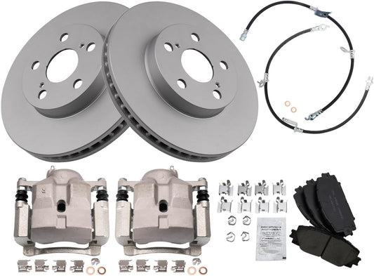TRQ Front Brake Pad & Rotor Kit for Lexus CT200h & Prius