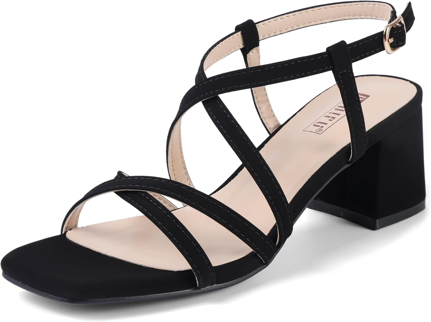 IDIFU IN2 Chunky Block Square Toe Heels for Women Weddings